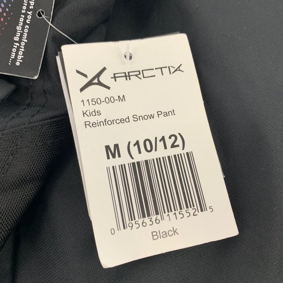 Brand New!! Kids Arctix Insulated Black Snow‎ Pants M (10/12) Wind Resistant - Picture 3 of 16